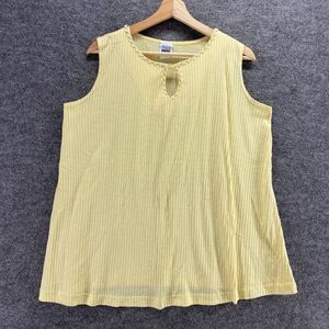 5/$45 Take Nine Maternity Blouse Women M Medium Yellow Sleeveless Cotton